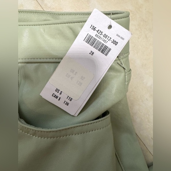 NWT ABERCROMBIE AND FITCH vegan leather mint green pants, 30โ (size 28) - Picture 6 of 6